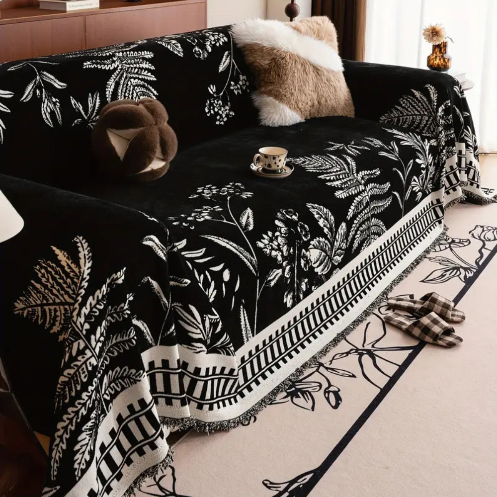 Foliage Floral Chenille Sofa Cover