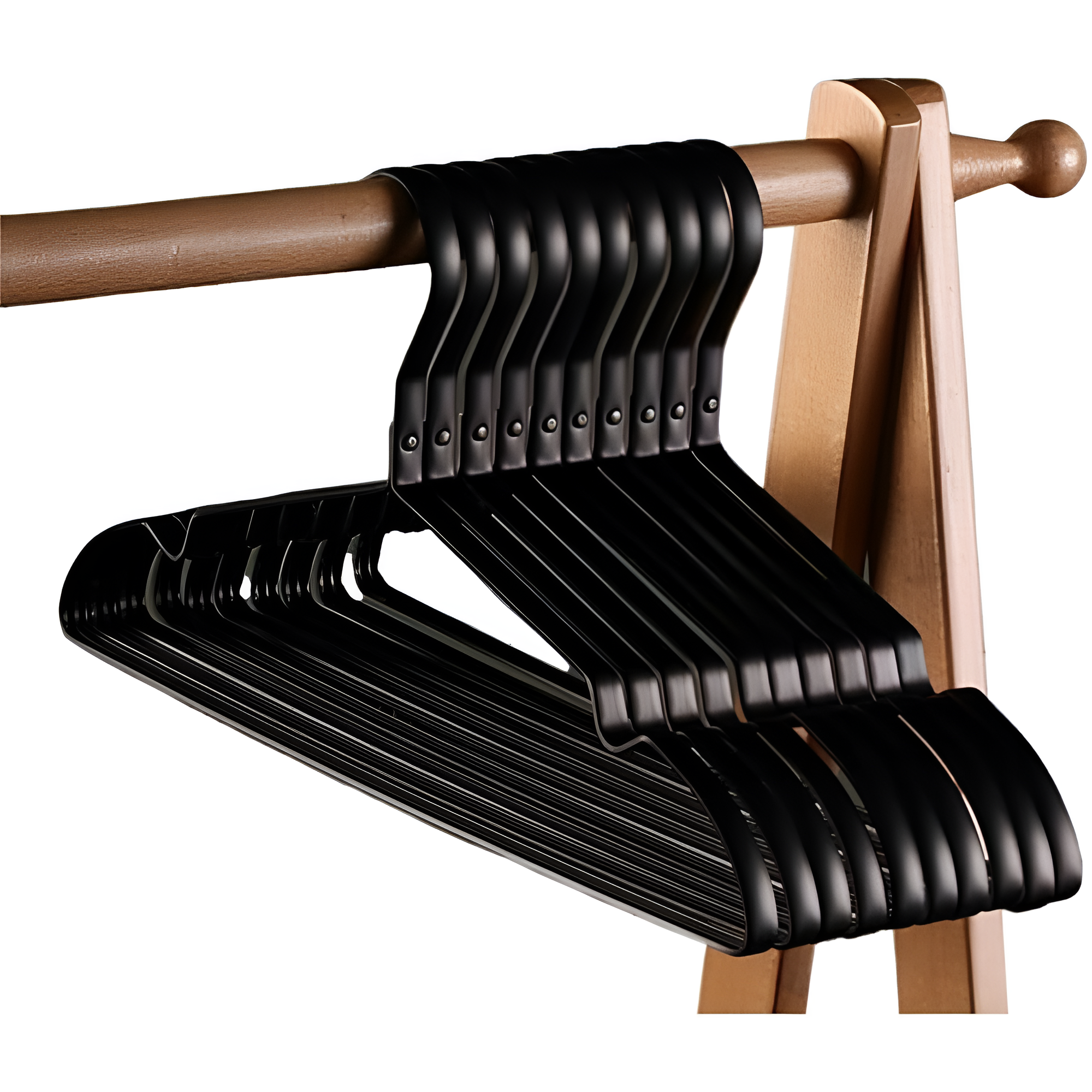 Set of silver stainless steel clothes hangers, durable non-slip metal coat hangers for closet organization