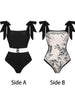 Reversible Vintage Print One Piece Swimsuit