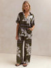 Casual Printed Cardigan Home Set