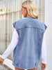 Trendy Washed Multi-Pocket Denim Vest
