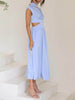 Cutout Waist Pocketed Vacation Midi Dress