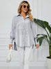 Loose-Fit Pleated Cuff Striped Shirt