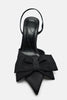 Bow Trim Heeled Shoes