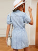 Belted Washed Denim Dress