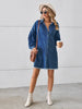 Oversized Frayed Denim Midi Dress