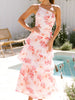 One-Shoulder Strappy Floral Print Dress