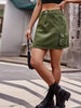 Elastic Waist Denim Skirt