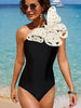 3D Butterfly Decor Black Swimsuit Set