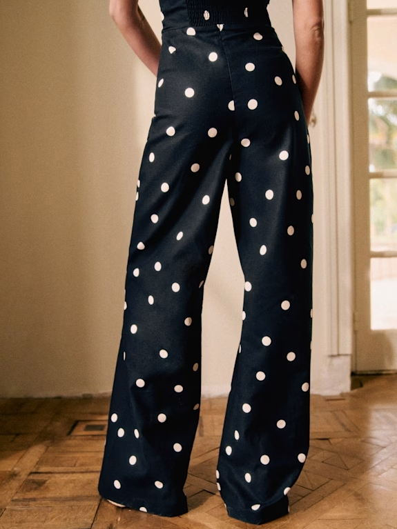 Ecru Polka Dots On Black Jumpsuit