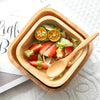 Natural Wood Square Bowl