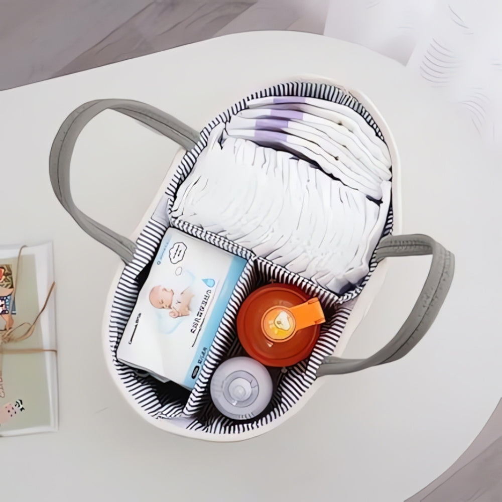 Braided Grey Baby Essentials Organizer