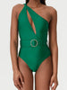 Solid Color Elegant One-Piece Swimsuit Set