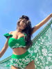 Ruffled Colorblock High-Waist Swimsuit