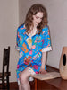 Stationery Print Casual Short-Sleeve Loungewear Set - Blue