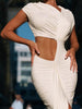 Greek Goddess Cutout Waist Modal Maxi Dress