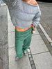 Street Style Lantern Sleeve Crop Sweater