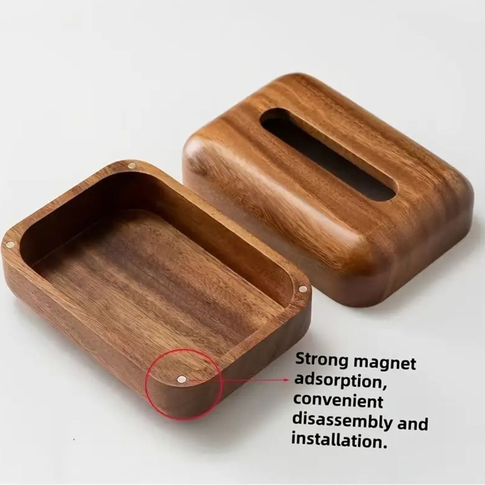 Earthtone Wooden Tissue Holder