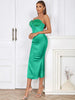 Sexy Strapless Lace Waist-Cinching Dress