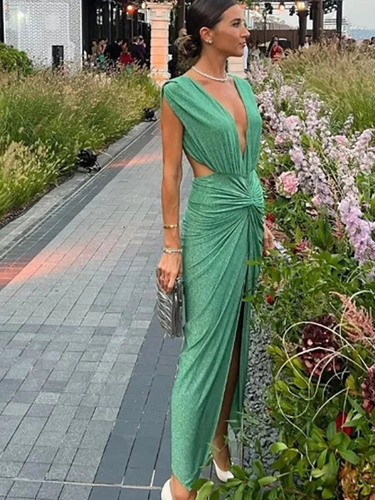 Sparkling Deep V Sexy Swimsuit Set