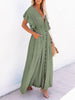 Button Cotton Linen Perfect Beach Boho Maxi Dress