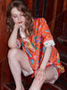 Stationery Printed Ice Silk Short Sleeve Leisure Wear Set