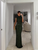 Elastic Sequin Backless Maxi Dress
