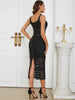 Retro Mesh Strapless Bandage Dress