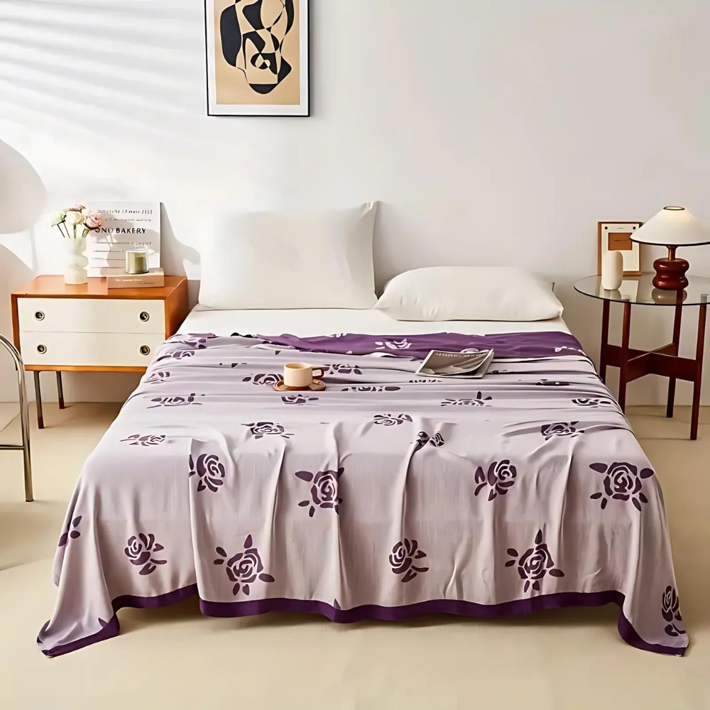 Bamboo Fiber Rose Cooling Blanket