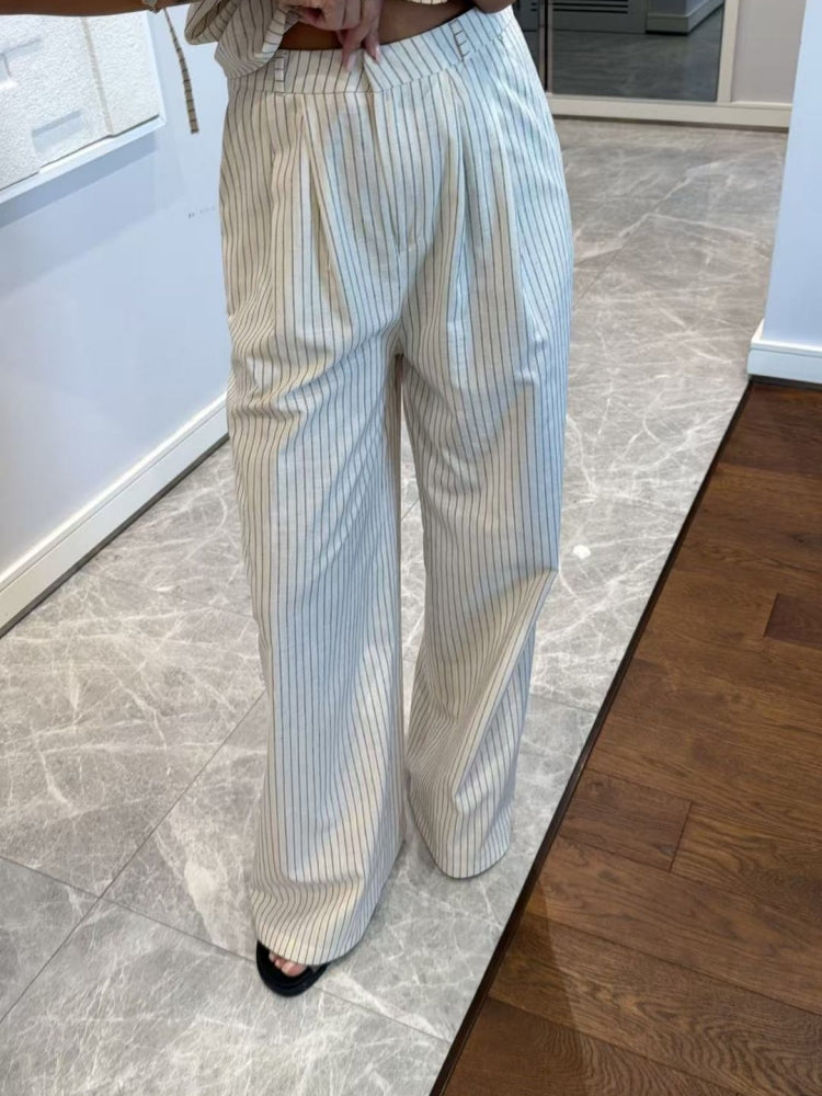 One-Shoulder Striped Two-Piece Set