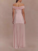 Elegant Floral-Embellished Strapless Bodycon Maxi Dress