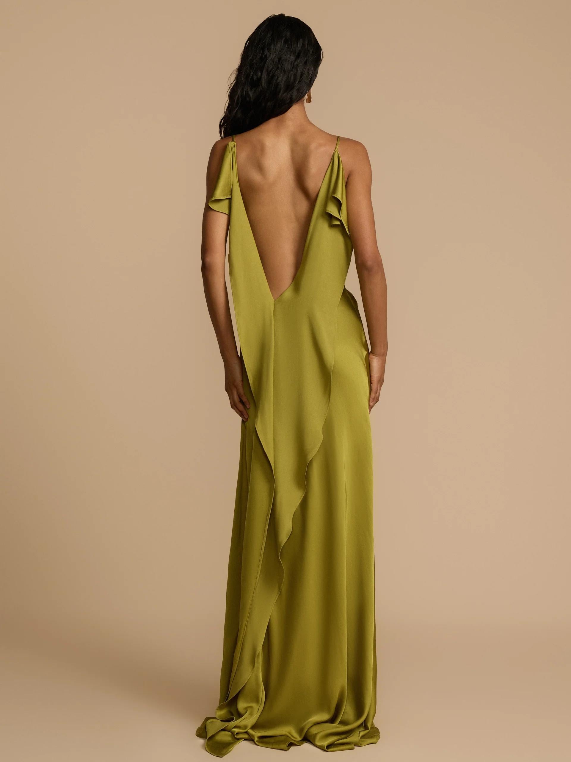 Sexy Elegant Satin Side High Slit Maxi Dress
