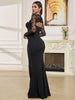 Sexy Hollow Neck Long Sleeve Dress