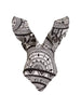 Deep V Ruffle Vintage Print Swimsuit