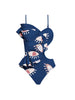 Evil Eye Ruffle Cutout One Piece Swimsuit