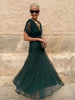 Elegant V-neck Fantasy Painted Floral Print Party Maxi Dress