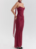 Purple  Strapless Bodice and High Waist Skirt with Tie Set