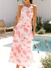 One-Shoulder Strappy Floral Print Dress