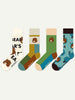 Cartoon Bear Alphabet Cotton Socks