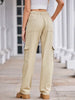 Spring Wash Denim Drawstring Cargo Pants