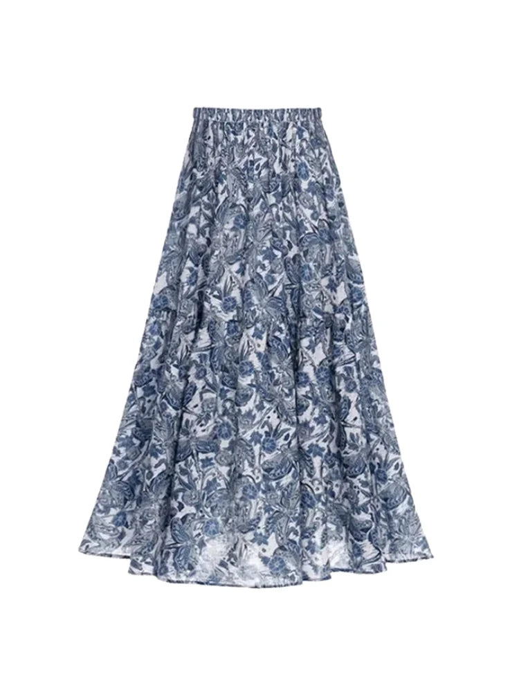 Dragonfly V Neck Cutout Skirted Swimsuit Set