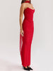 Red  Strapless Bodice and High Waist Skirt with Tie Set