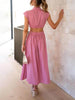Cutout Waist Pocketed Vacation Midi Dress