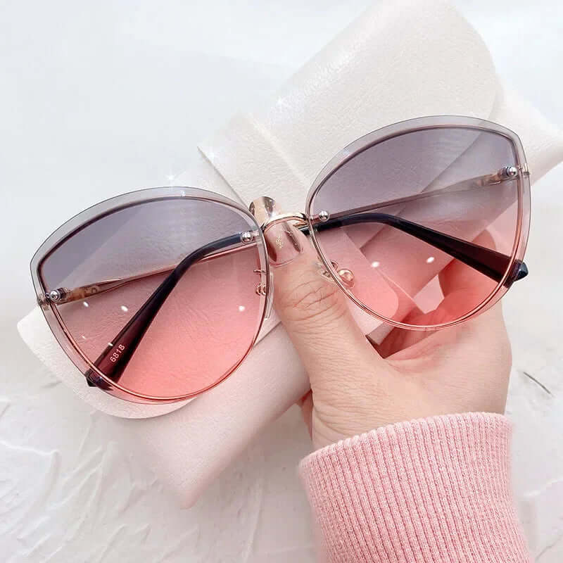 50% OFF | SolarCharm Cat-Eye |  Sunglasses ladies, rimless cat-eye shape UV400