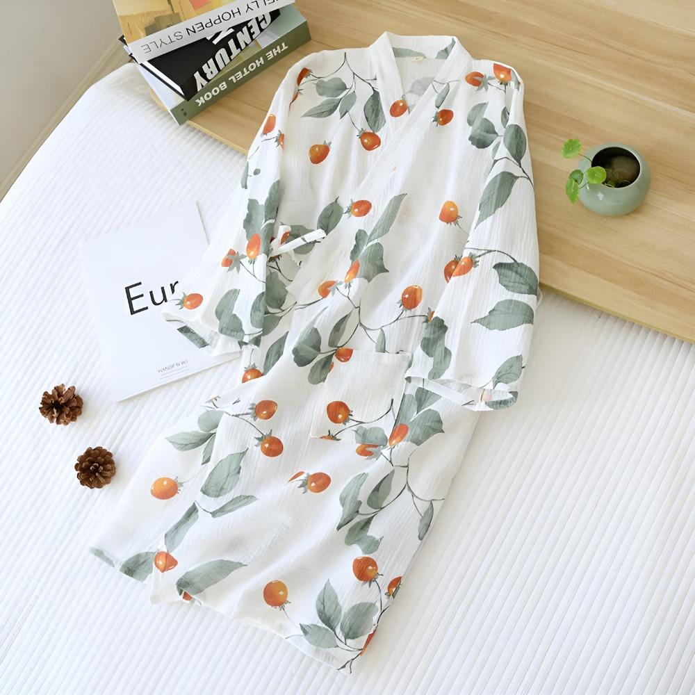 Garden Tomato Kimono Robe