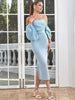 Petal Sleeve Back Slit Dress