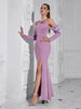 Pearl Halter Neck Long Sleeve Dress