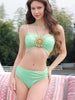Mint Green Rhinestone Halter Bikini Set