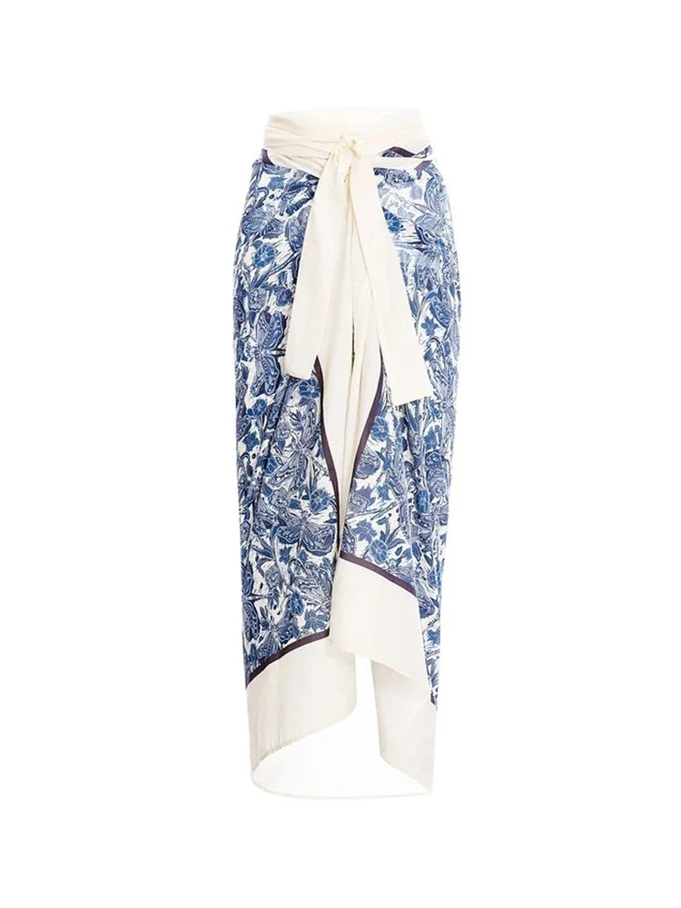 Blue Dragonfly Print Ruffle Bikini Set