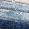 Soft striped gray bath mat with non-slip backing, absorbent plush bathroom rug for shower and tub area